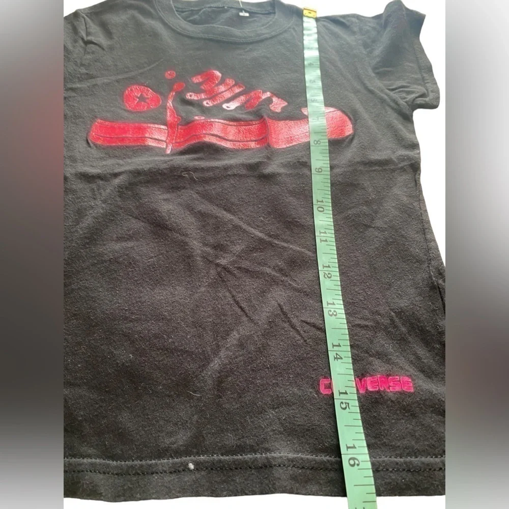 Converse black and hot pink Tshirt size small 8-10 years